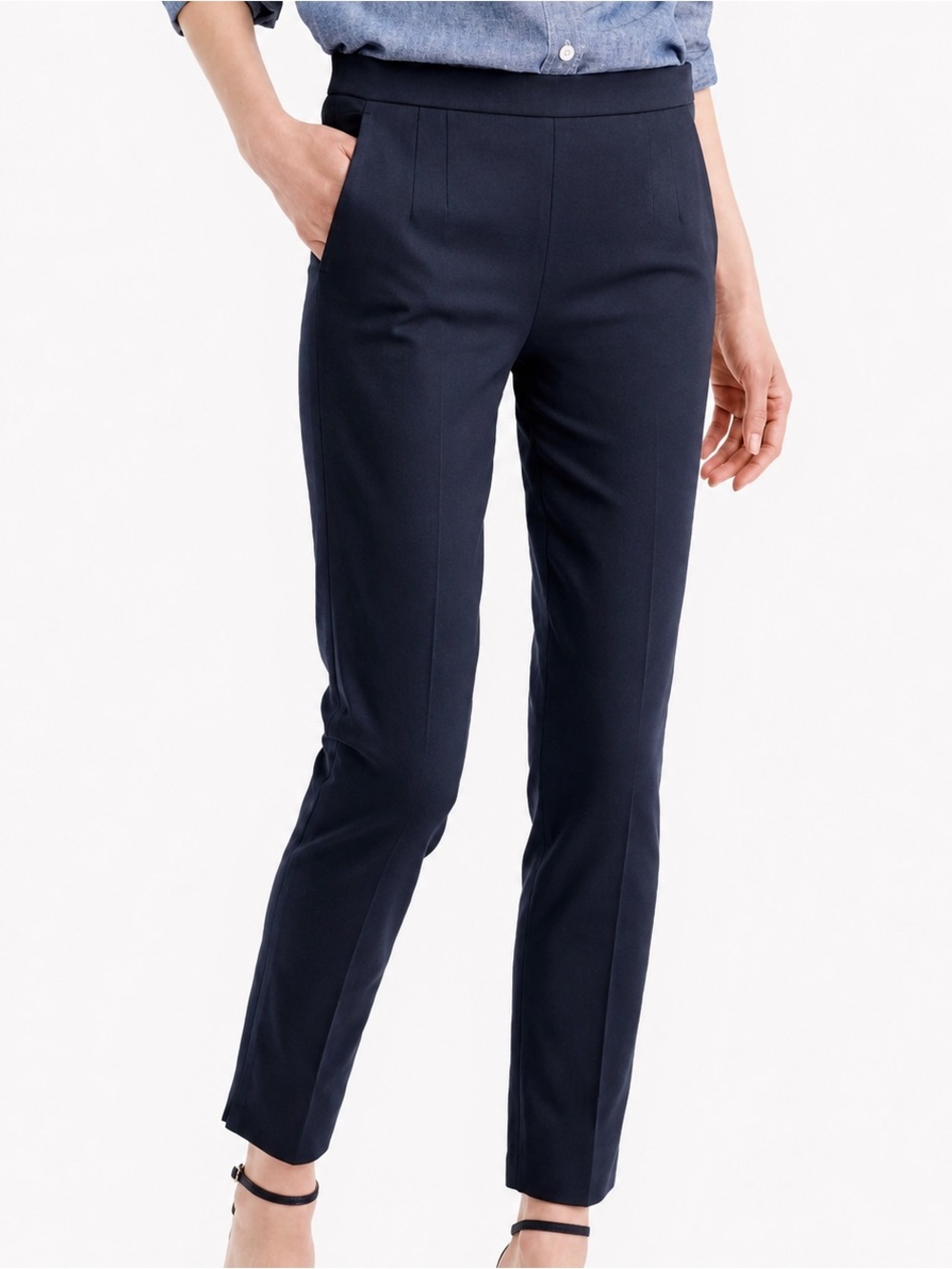 J.Crew Martie Navy Slim Cropped Trousers